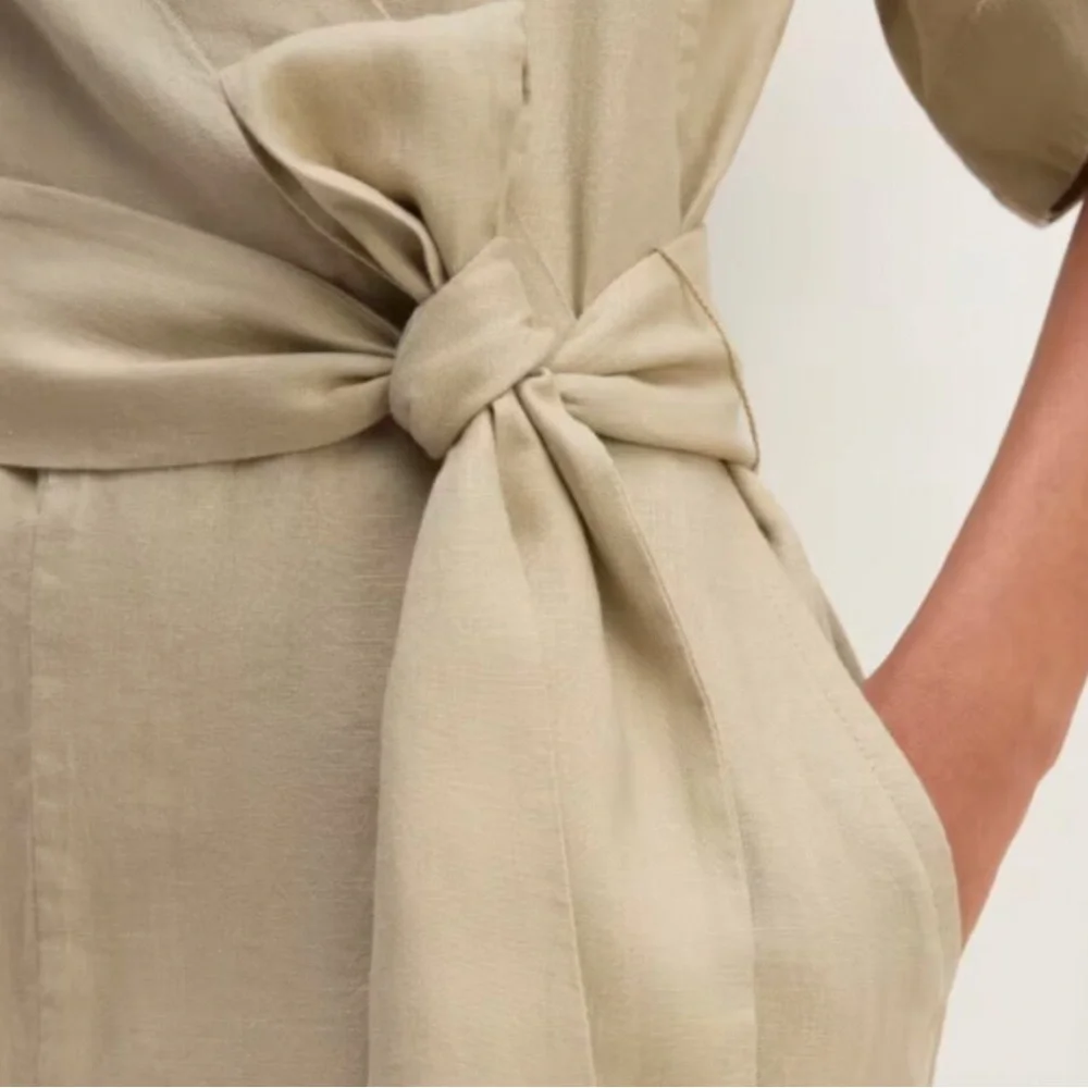 NWT New Everlane Linen Jumpsuit in Khaki size 6
